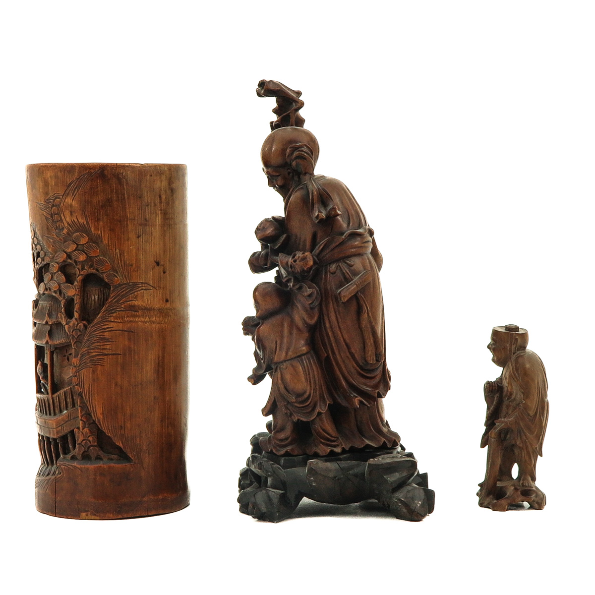 A Collection of 3 Carved Wood Items - Image 2 of 10