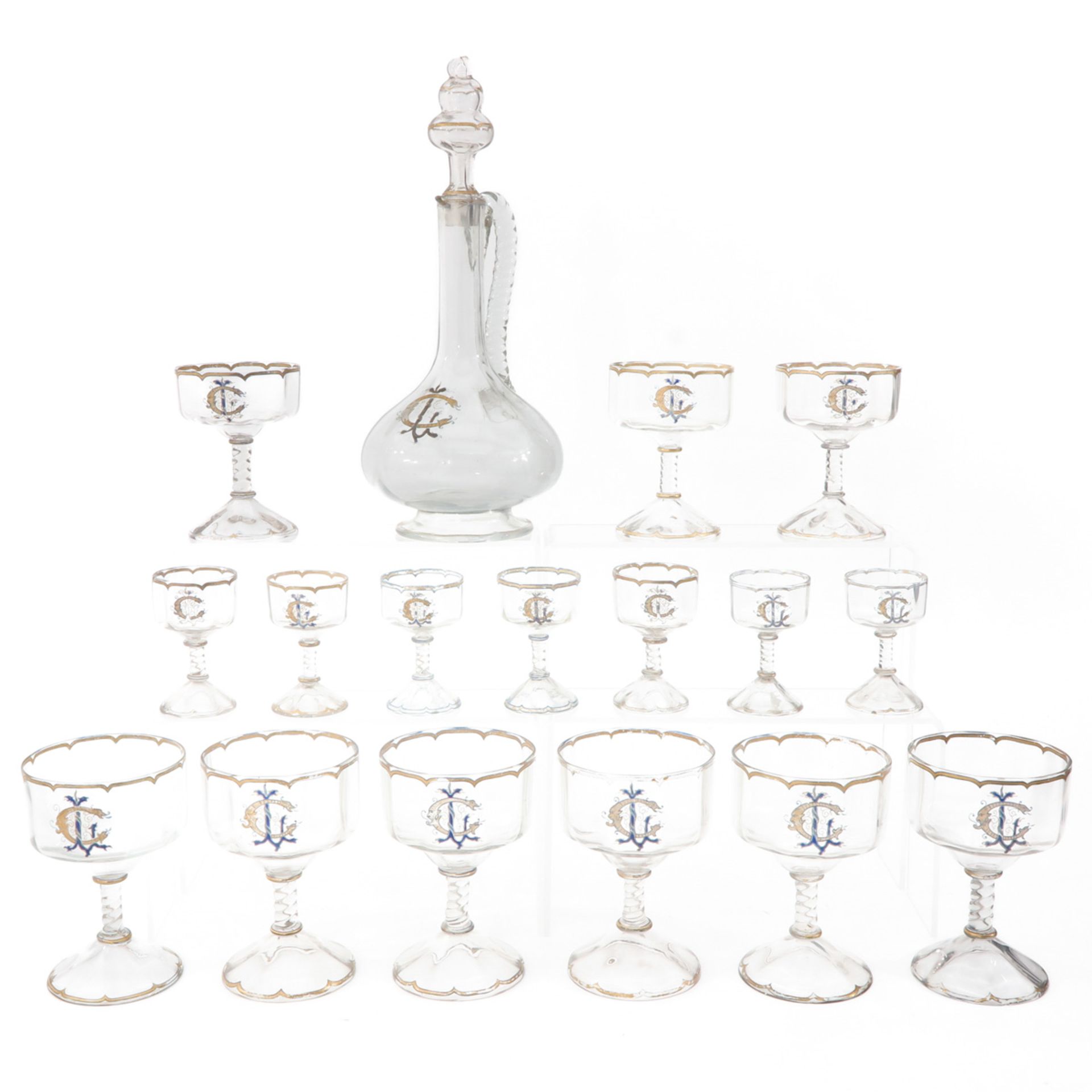 An Extremely Rare Set of Glassware