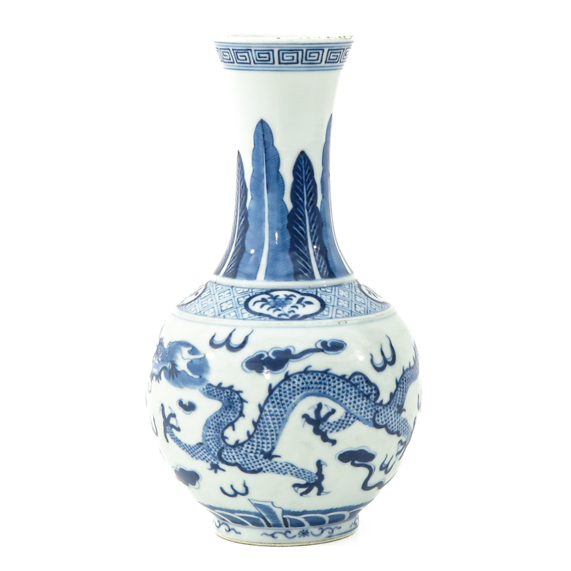 A Blue and White Bottle Vase - Bild 3 aus 10