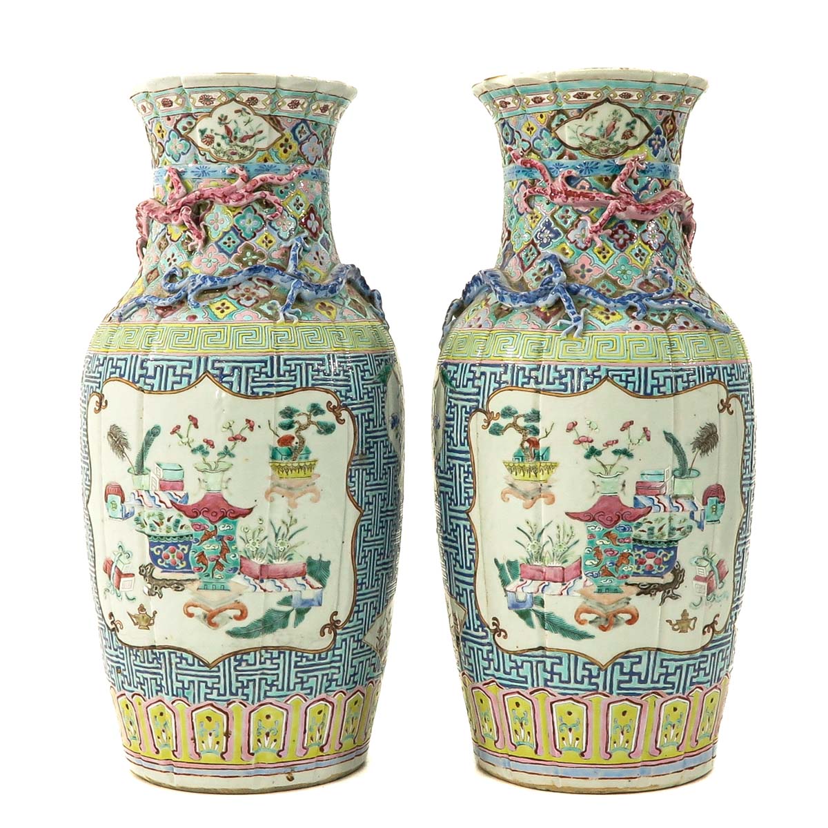A Pair of Famille Rose Vases - Image 3 of 9