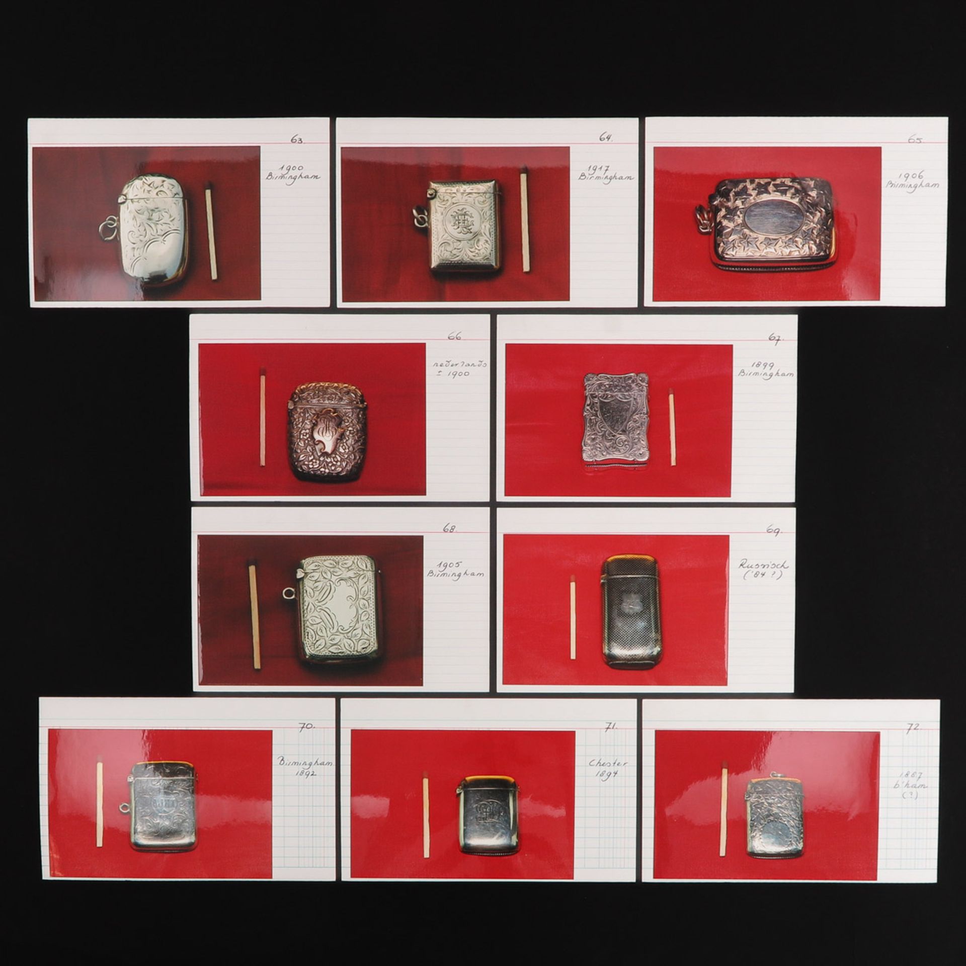 A Collection of 10 Silver Vesta Cases - Bild 3 aus 4