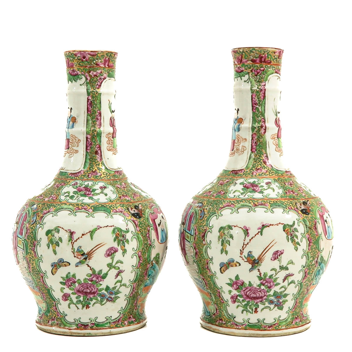 A Pair of Cantonese Vases - Image 2 of 9