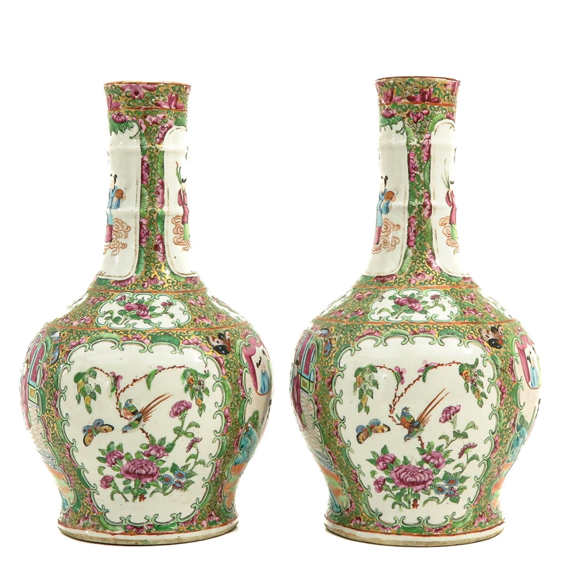A Pair of Cantonese Vases - Bild 2 aus 9