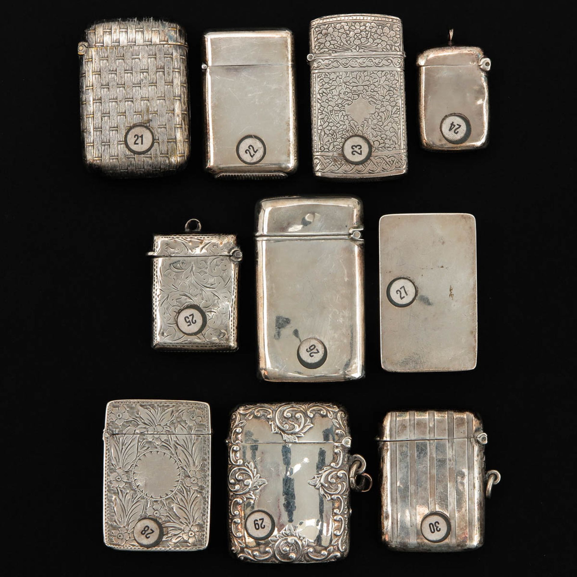 A Collection of 10 Silver Vesta Cases - Bild 2 aus 4