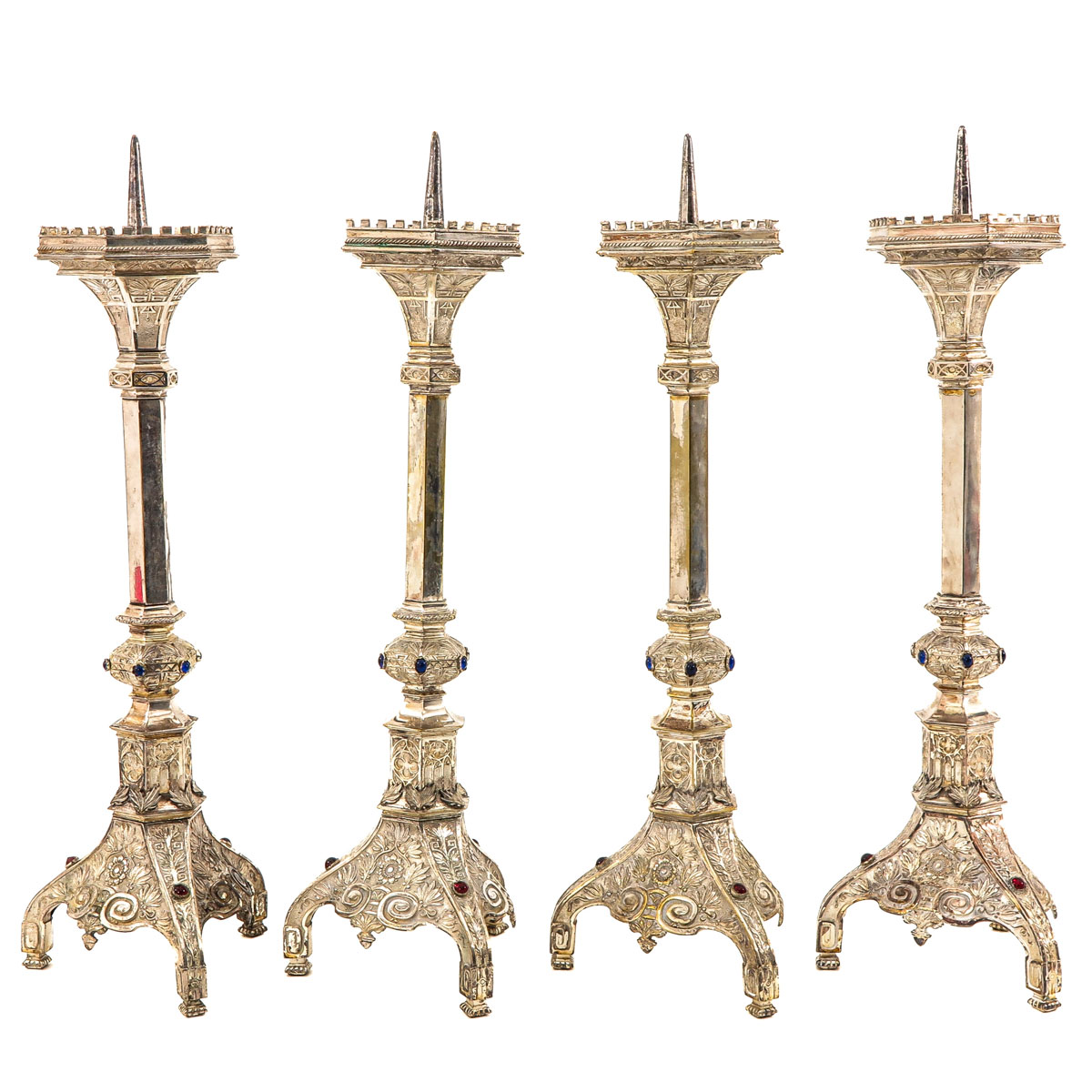 Set of 4 Church Candlesticks - Image 2 of 10