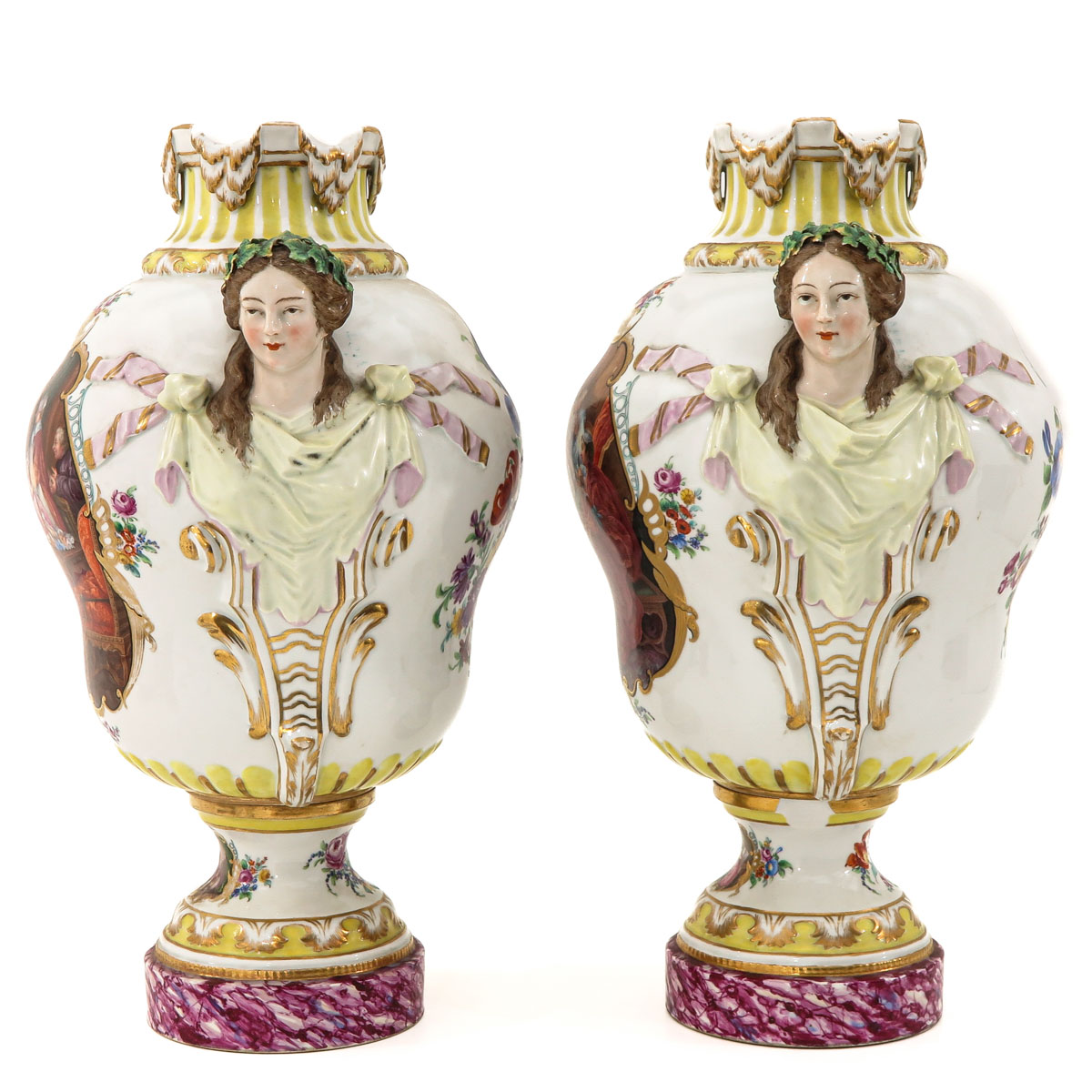 A Pair of Meissen Vases - Image 2 of 10