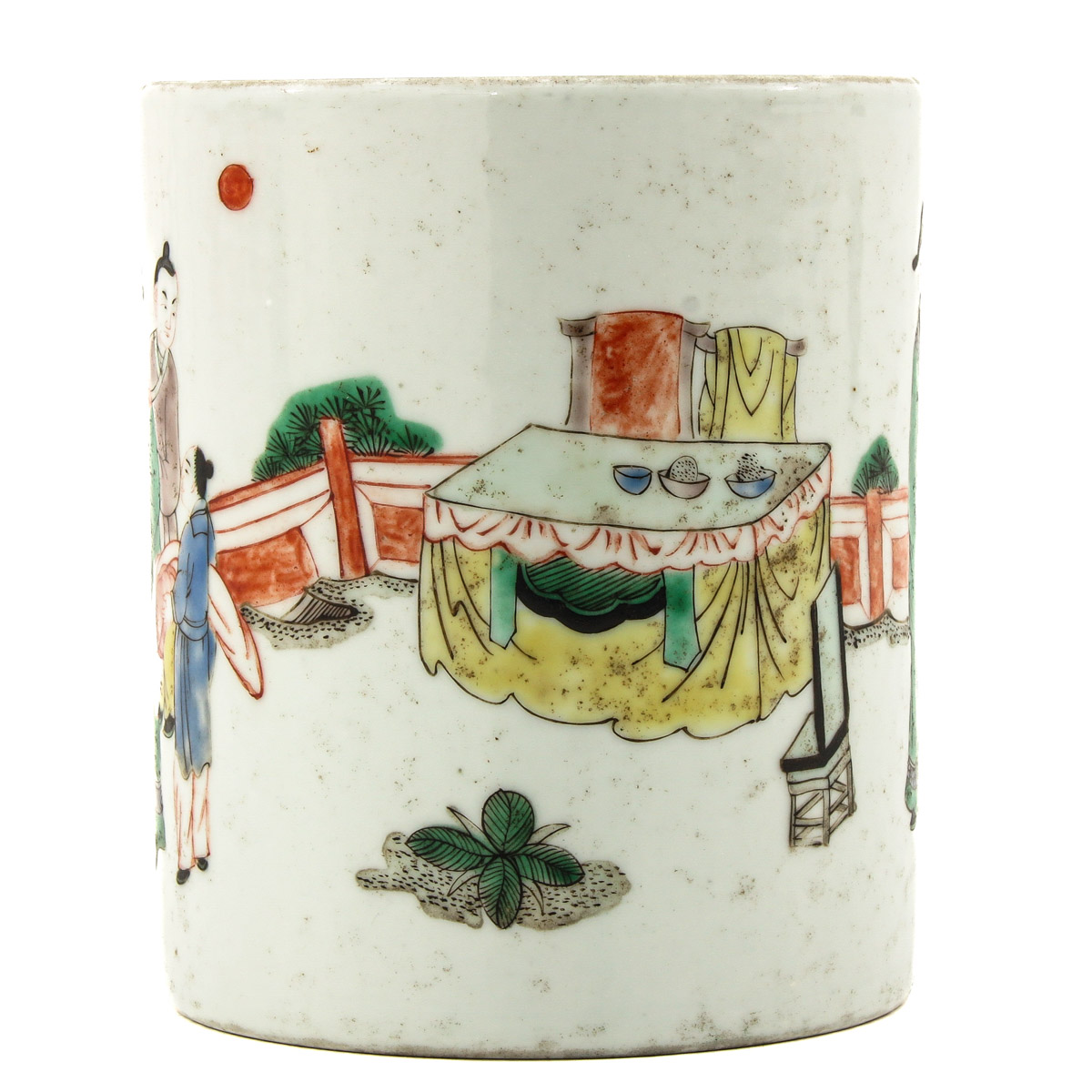 A Famille Verte Brush Pot - Image 2 of 10