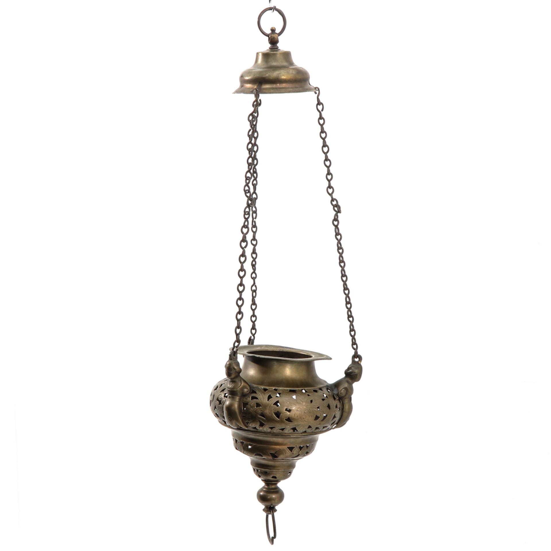 A 17th Century Bronze Altar Lamp - Bild 3 aus 6