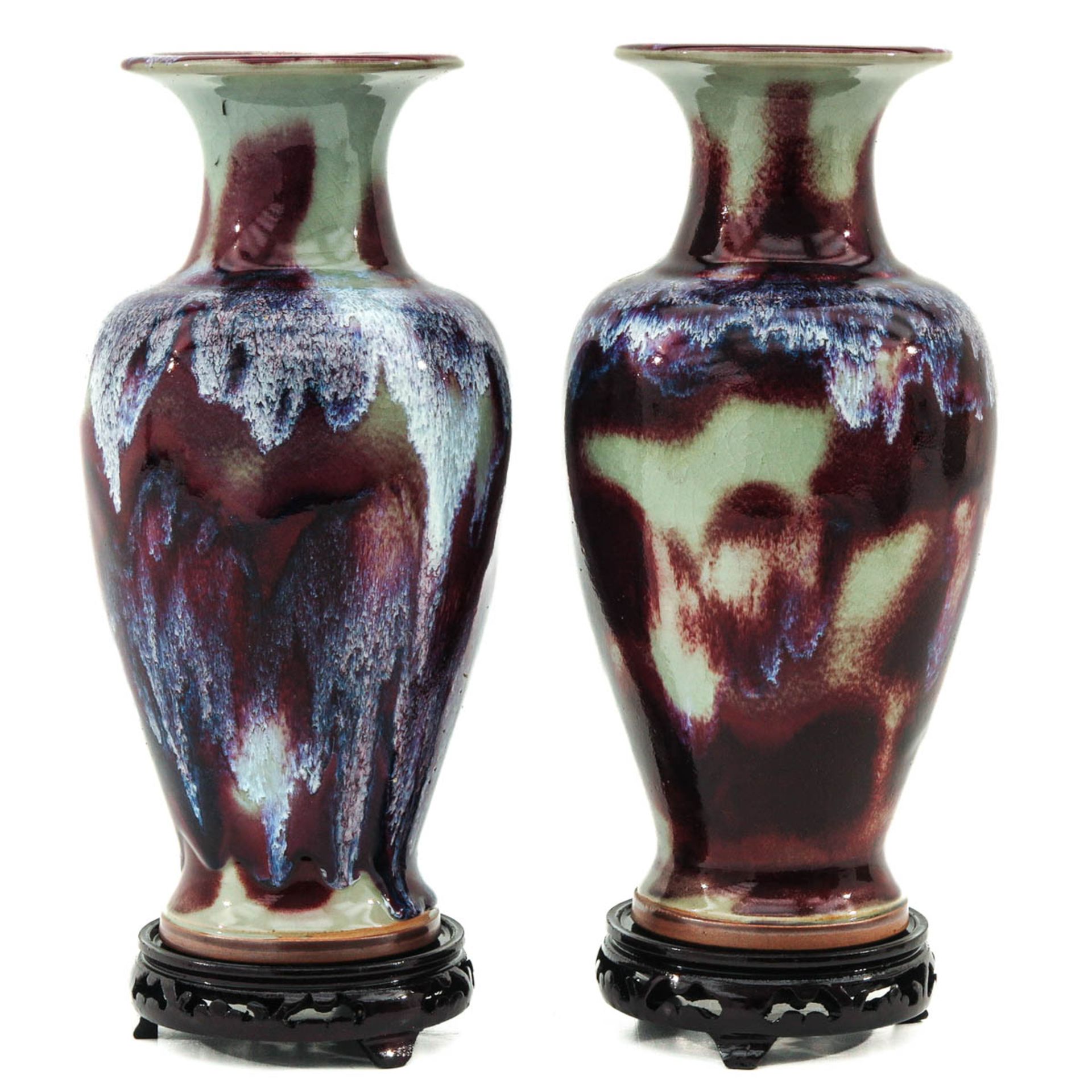 A Pair of Jun Ware Vases - Bild 4 aus 6