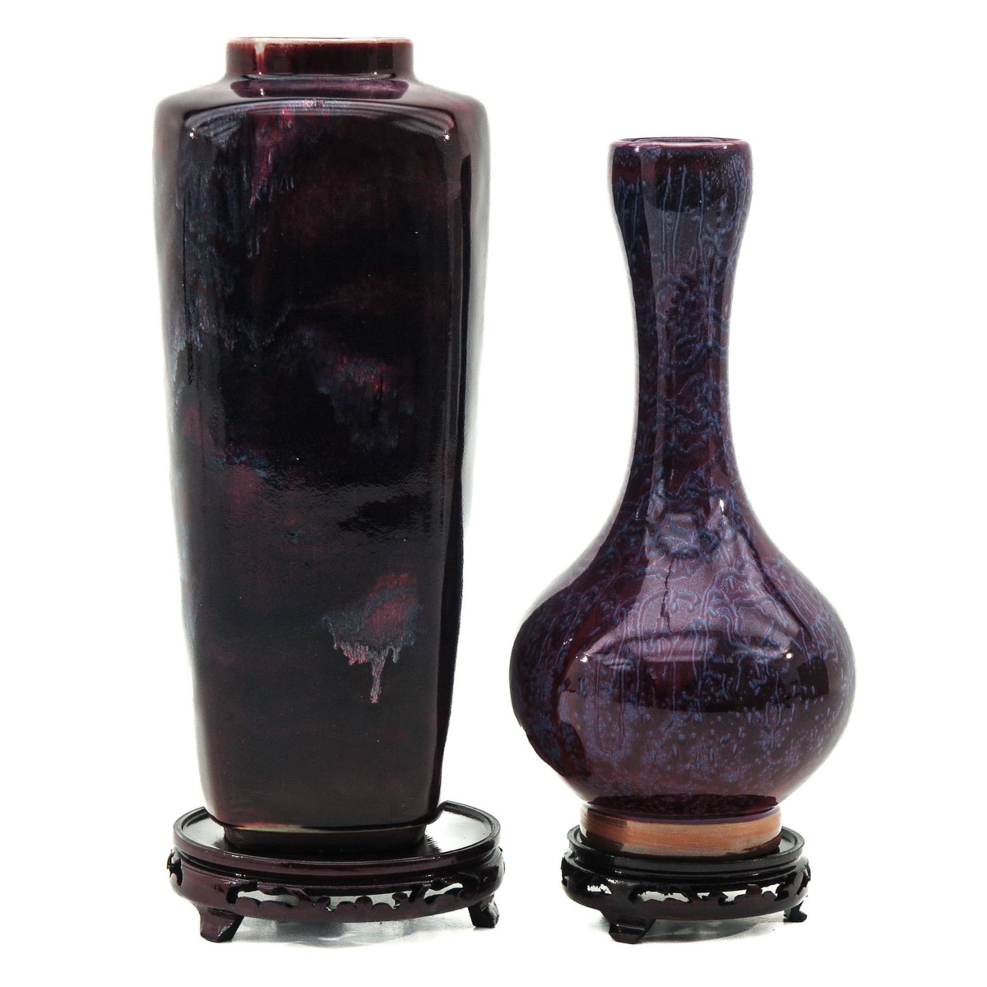 A Lot of 2 Jun Ware Vases - Bild 2 aus 6
