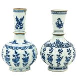 A Pair of Blue and White Vases