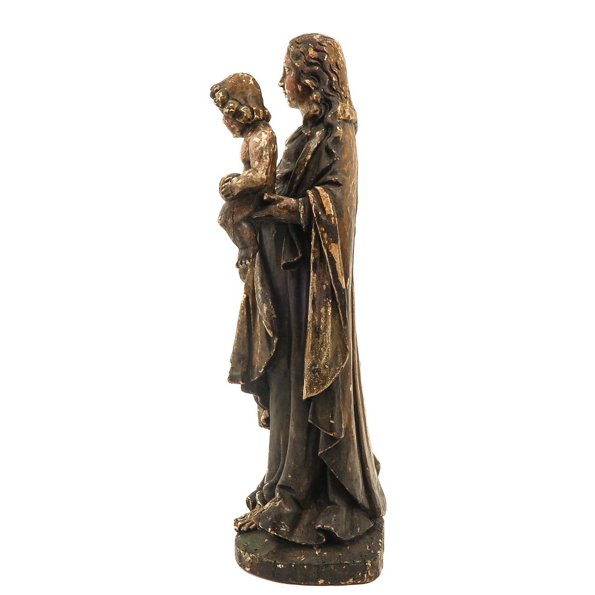 A Sculpture of Mary with Child - Image 2 of 9