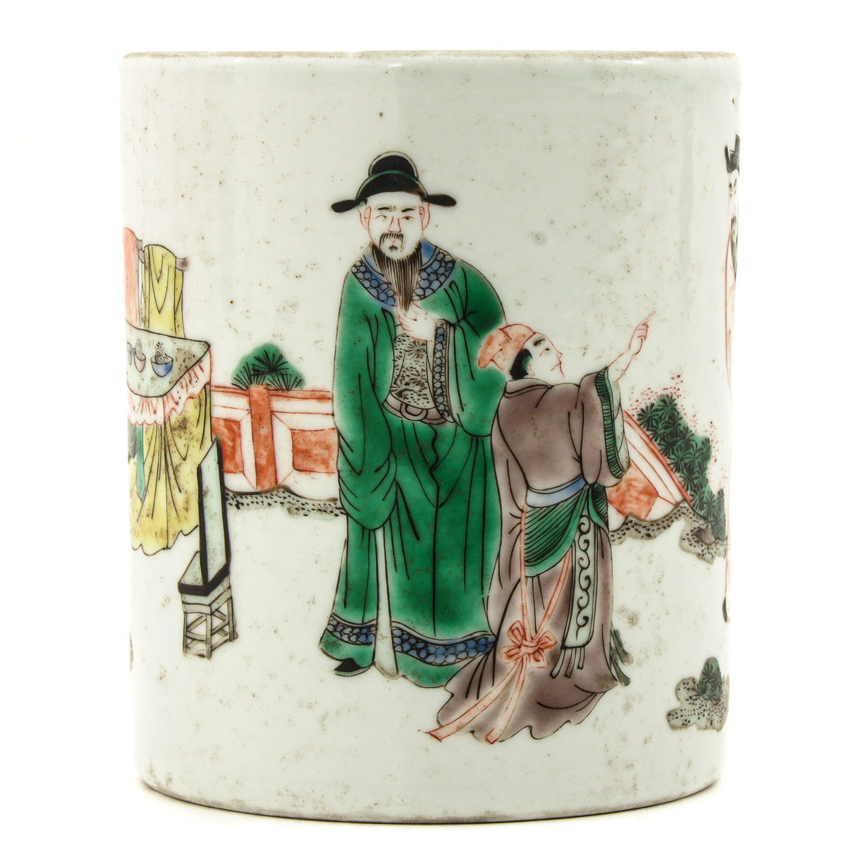 A Famille Verte Brush Pot - Image 3 of 10