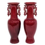 A Large Pair of Jun Ware Vases