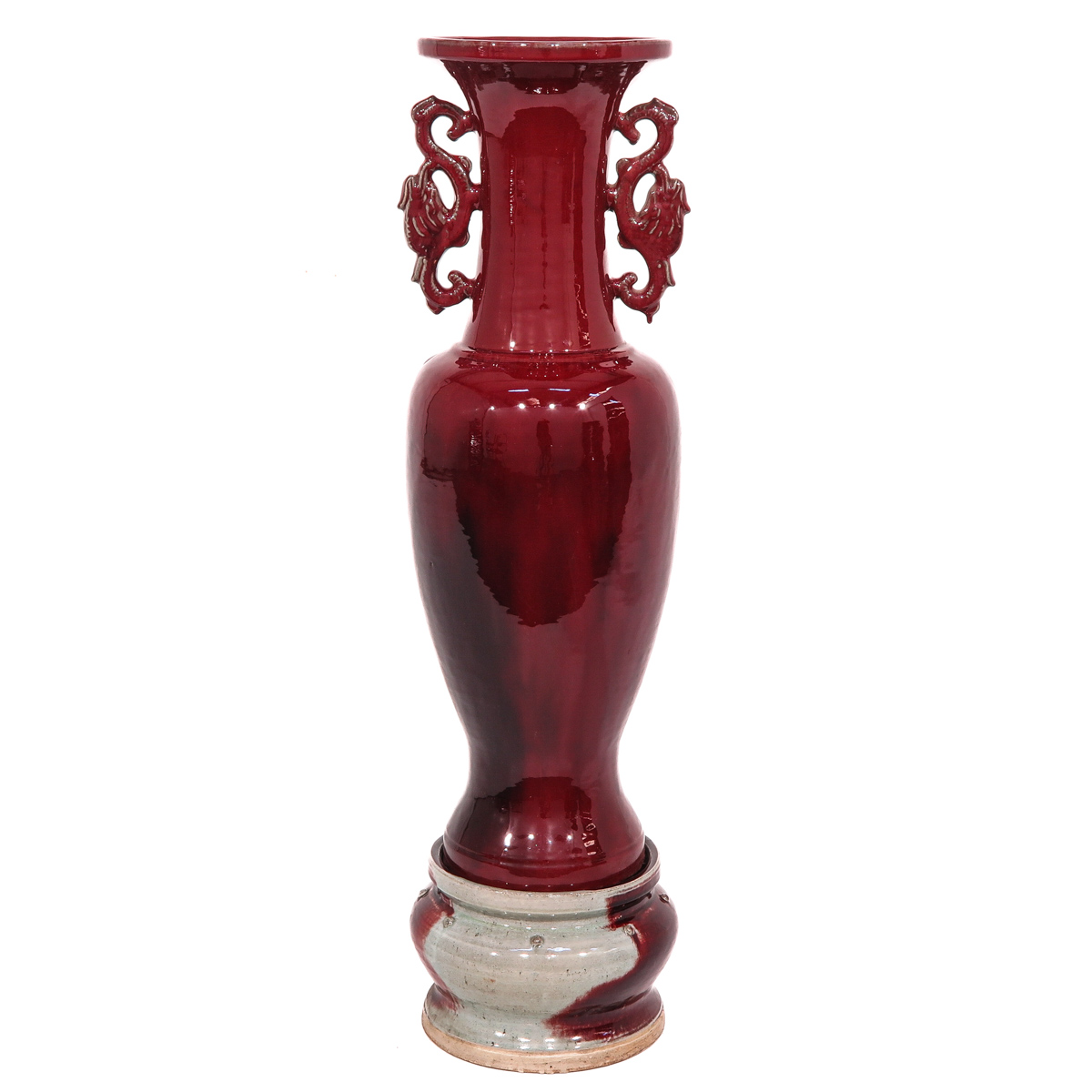 A Large Jun Ware Vase with Base - Image 3 of 6