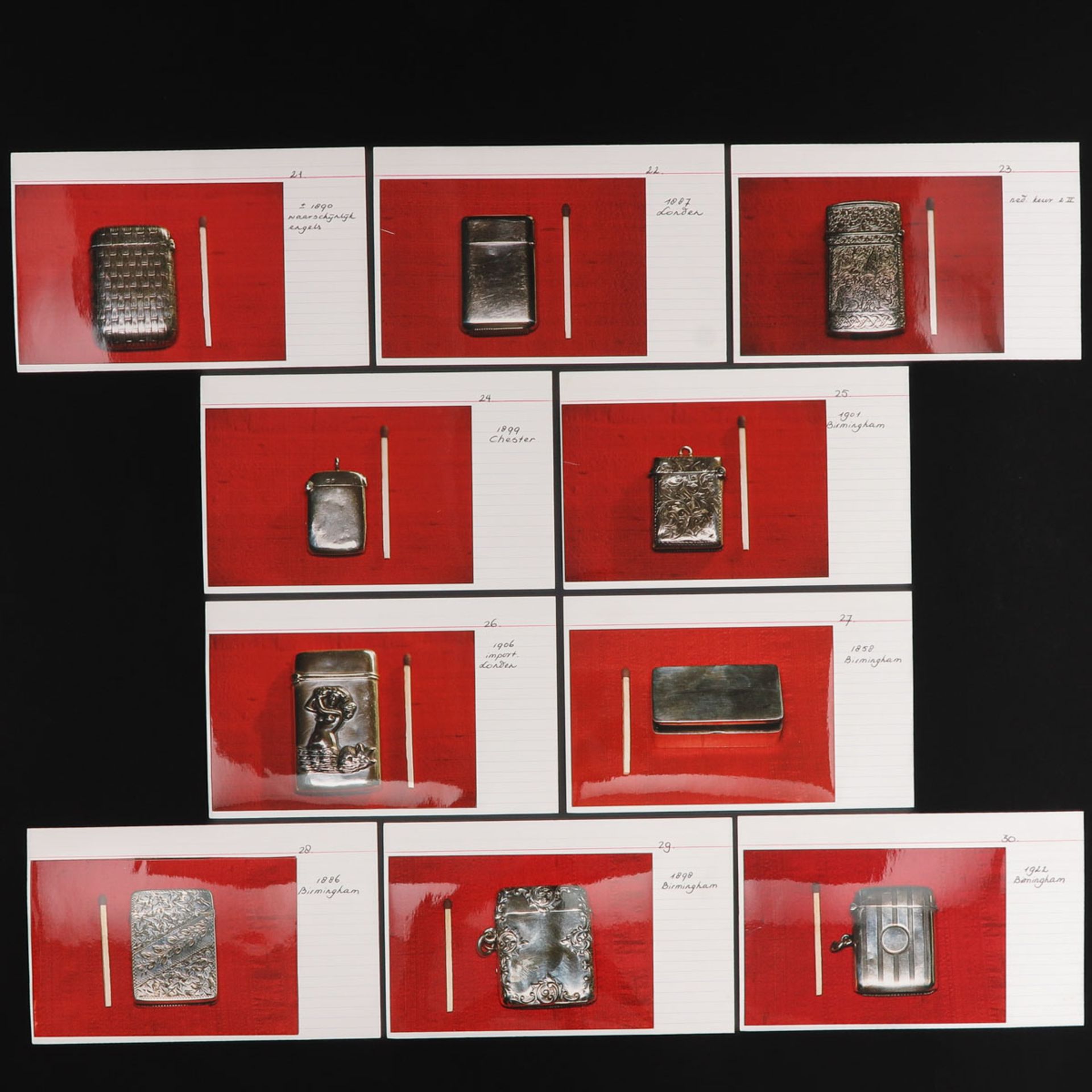 A Collection of 10 Silver Vesta Cases - Bild 3 aus 4
