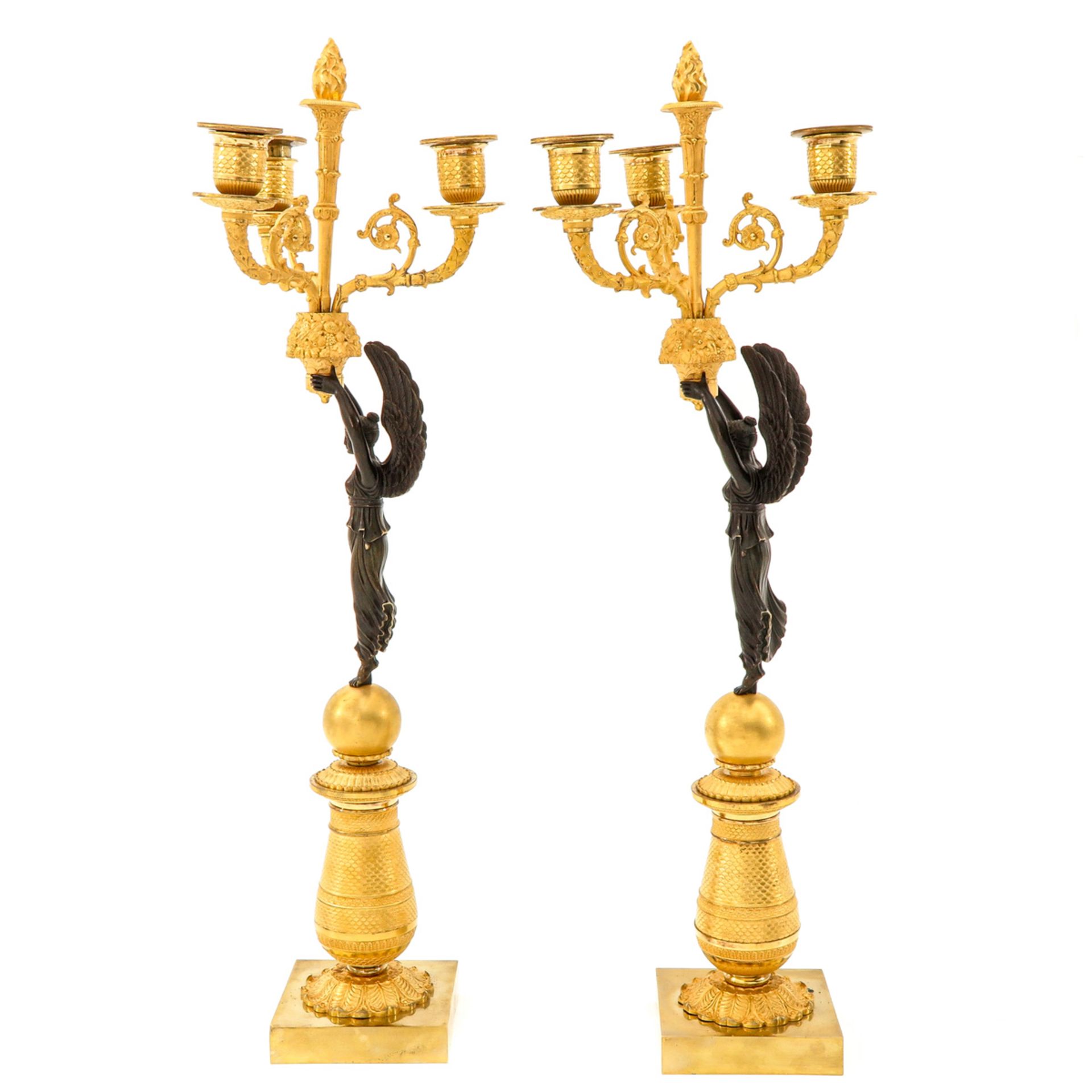 A Pair of Empire Period Candlesticks - Image 2 of 10