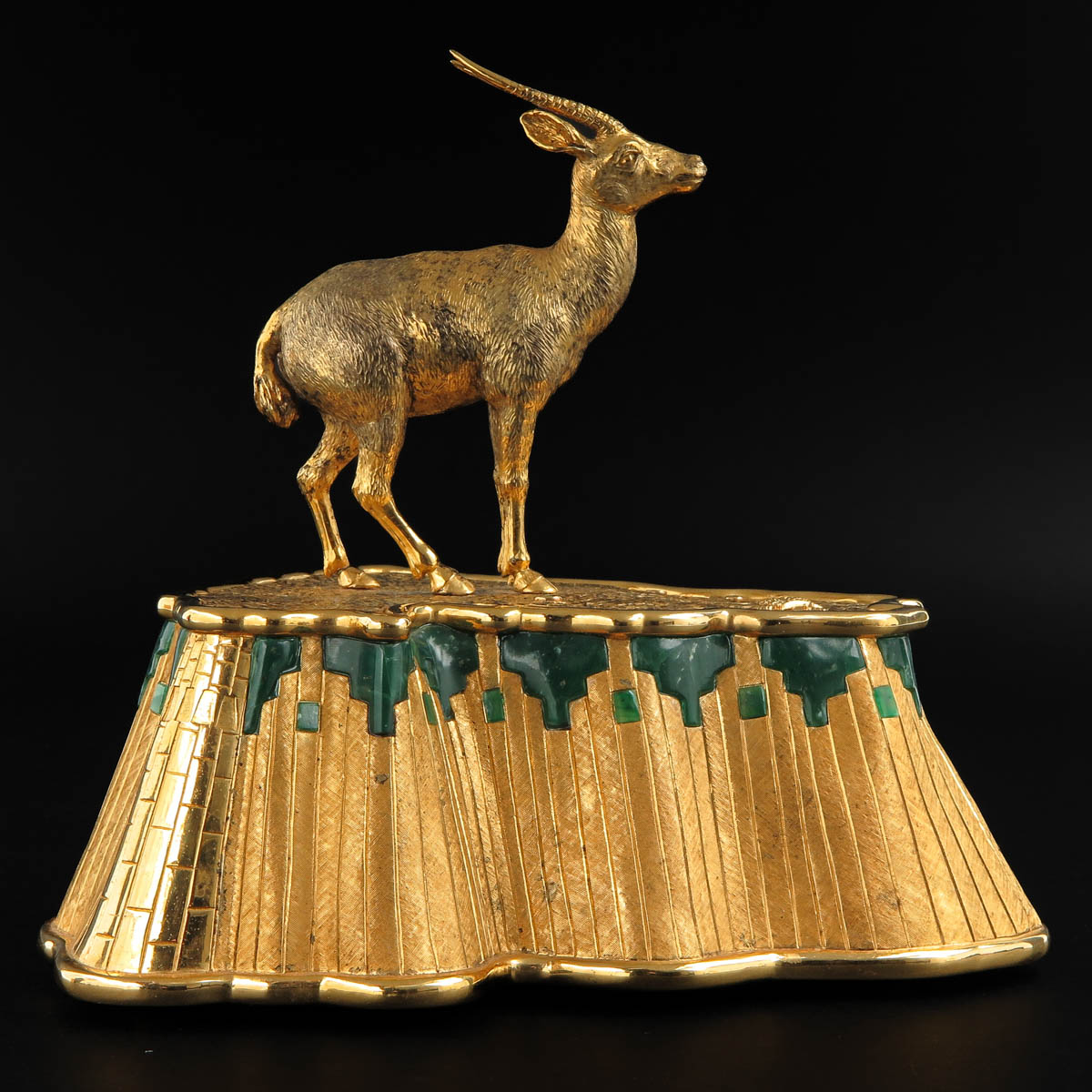 A Mouawad Jewelers Antelope Sculpture Set with Jewels - Image 3 of 10