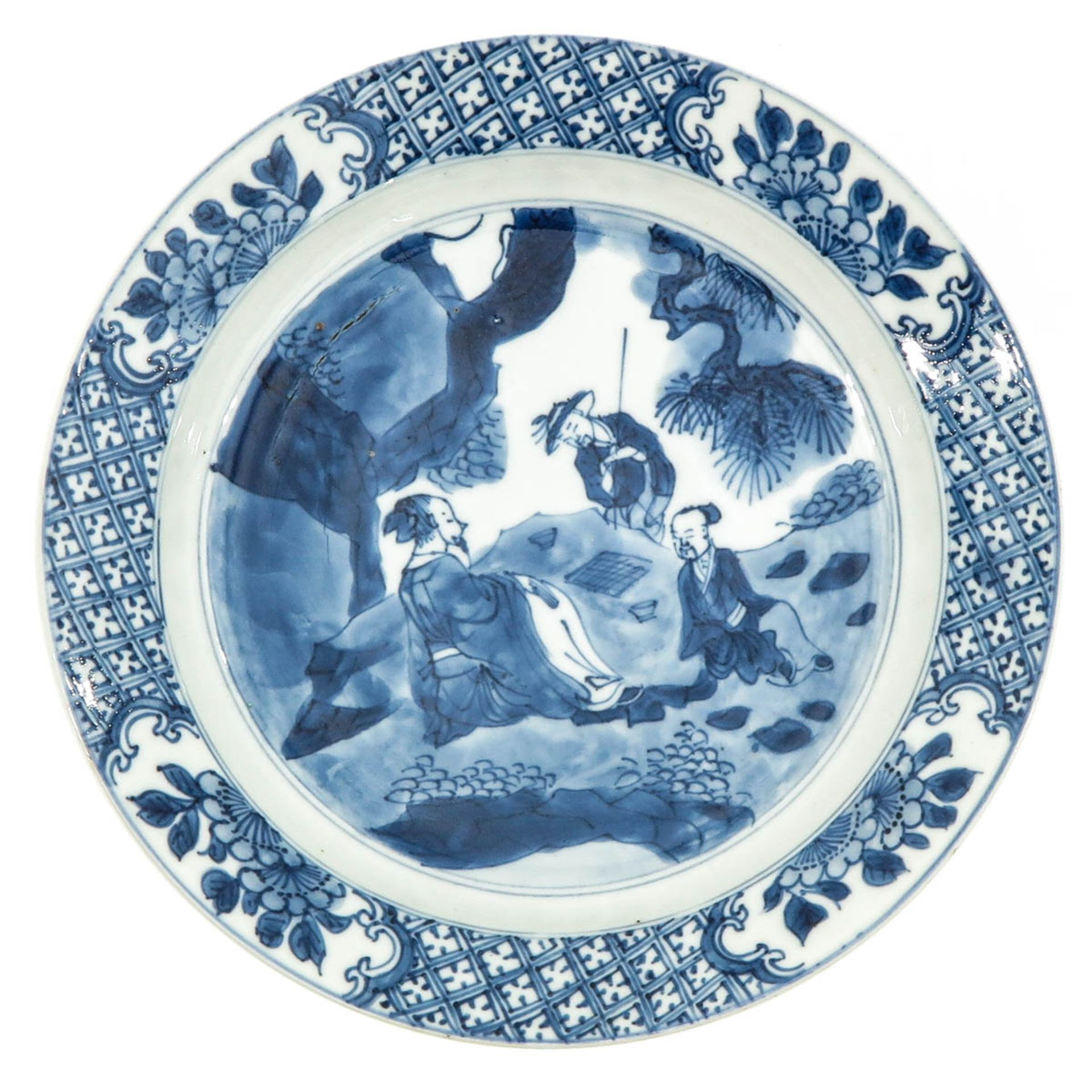 A Blue and White Plate