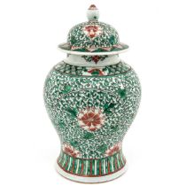 A Famille Verte Jar with Cover