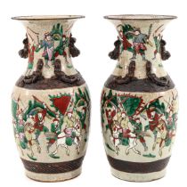 A Pair of Nanking Vases