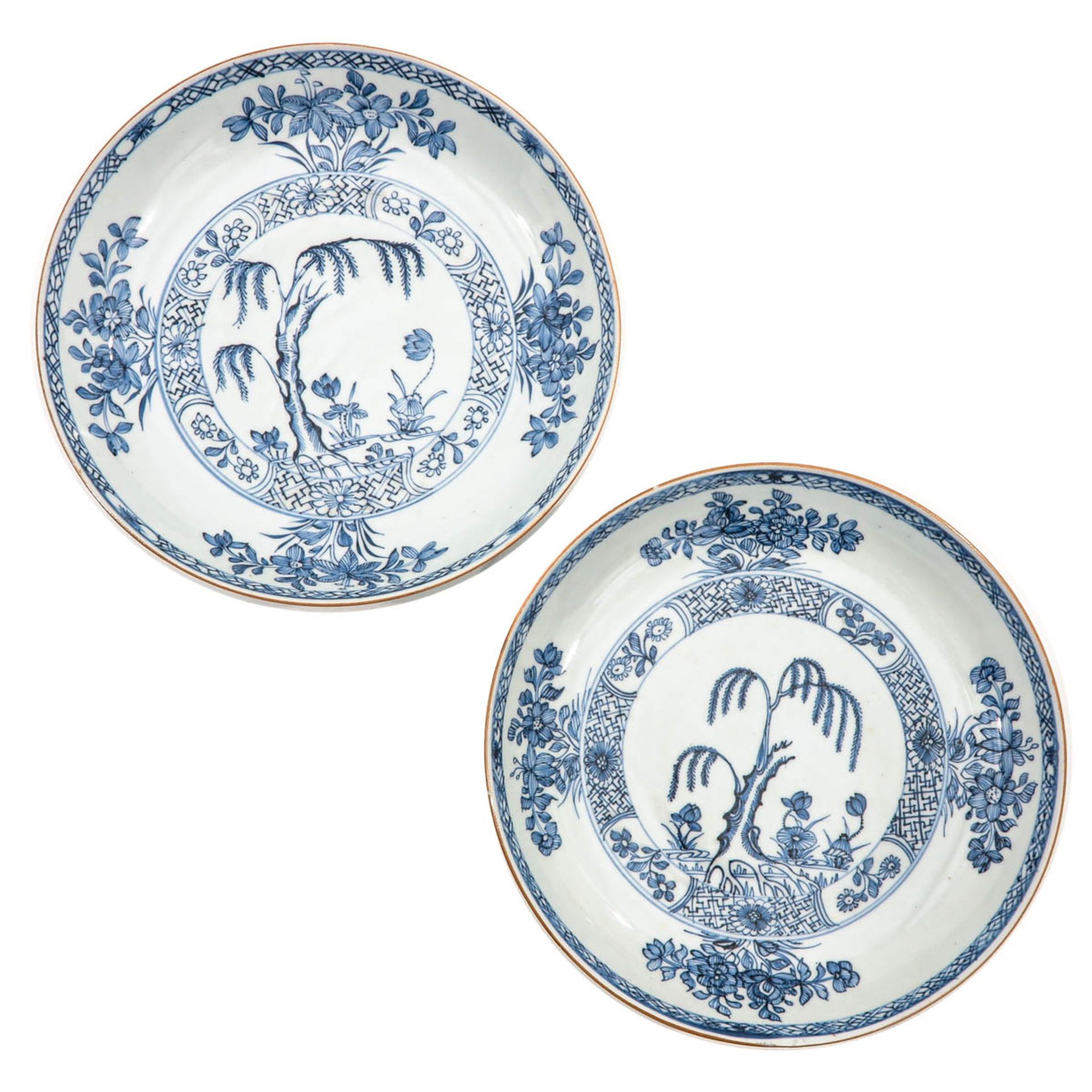 A Pair of Blue and White Plates