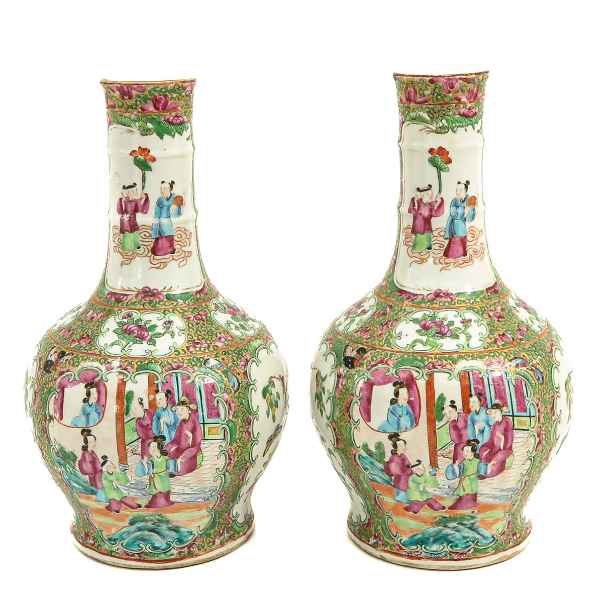 A Pair of Cantonese Vases