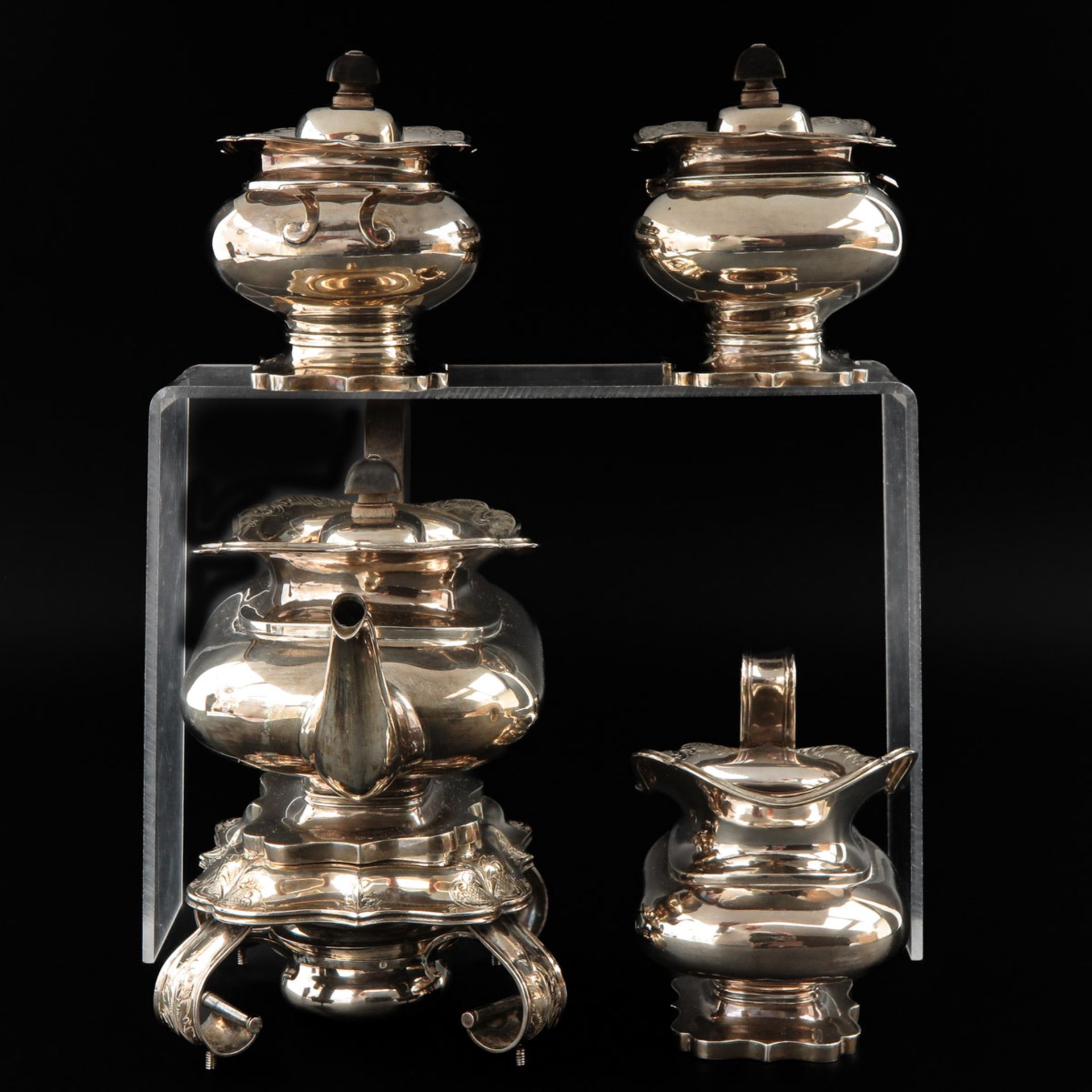 A 4 Piece Dutch Silver Service - Image 4 of 10