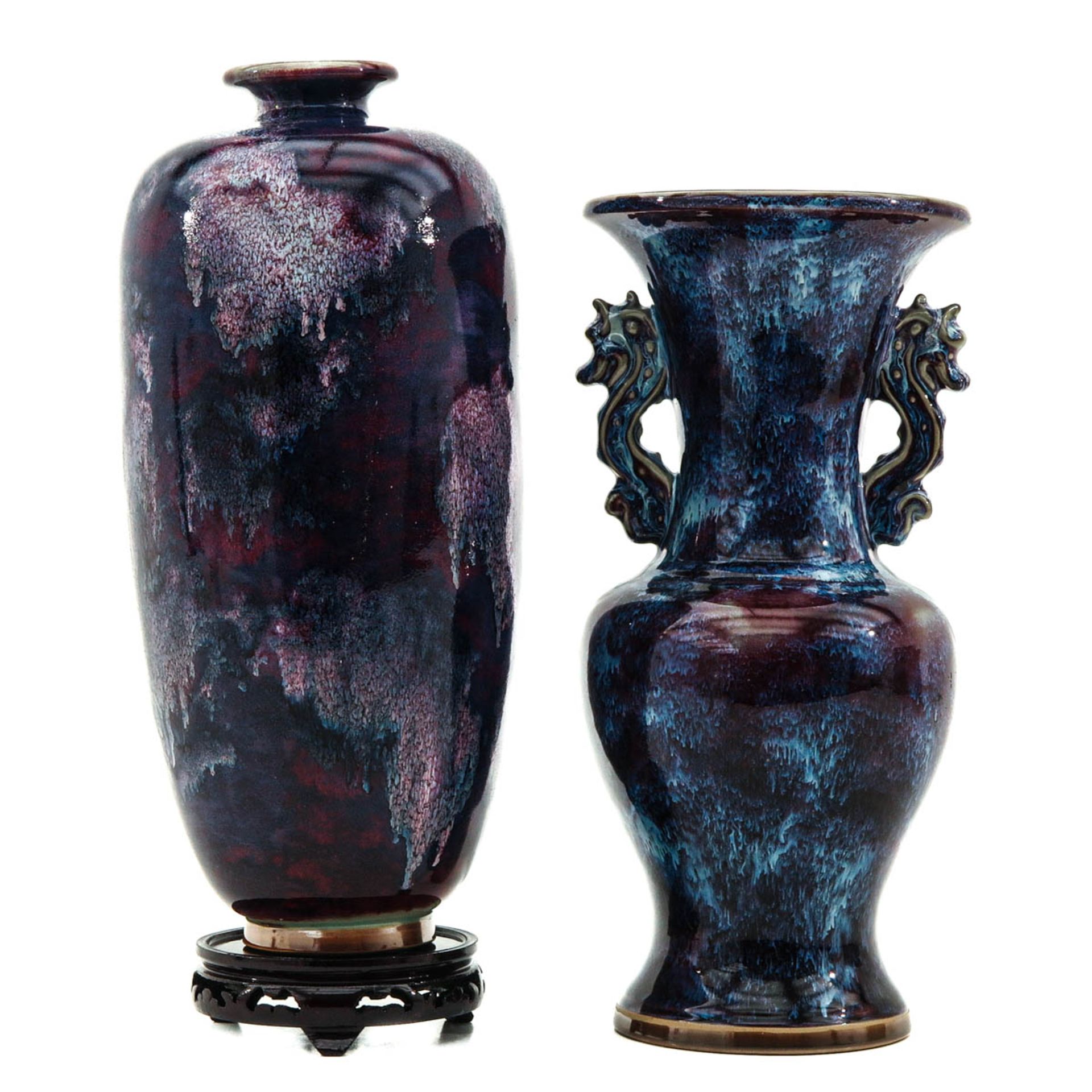 A Lot of 2 Jun Ware Vases - Image 3 of 6