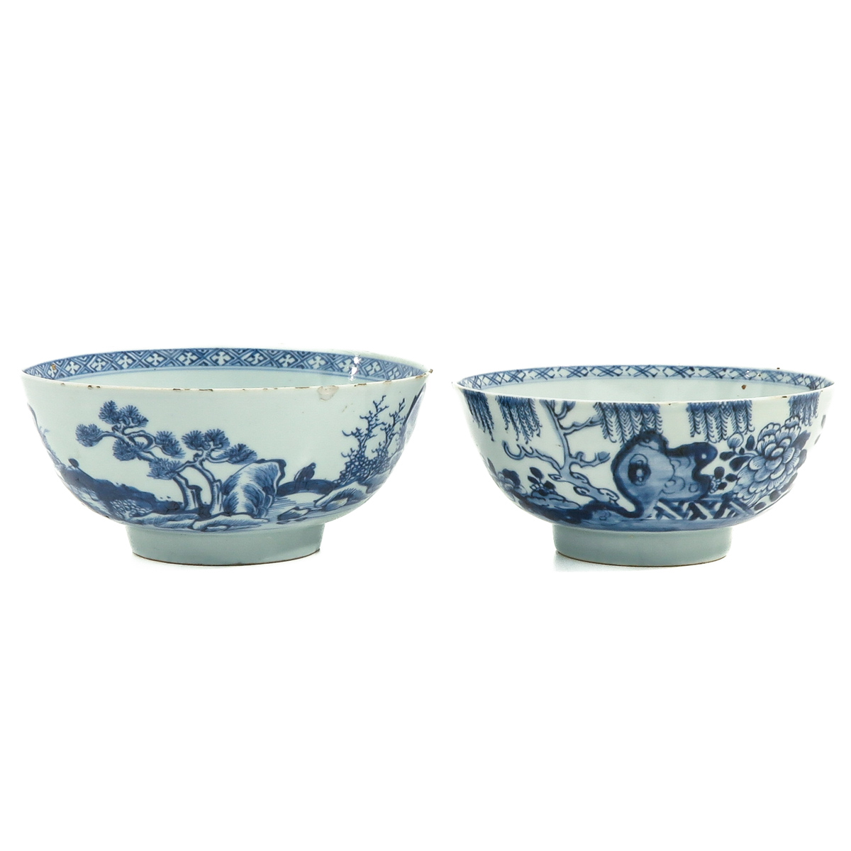 A Pair of Blue and White Bowls