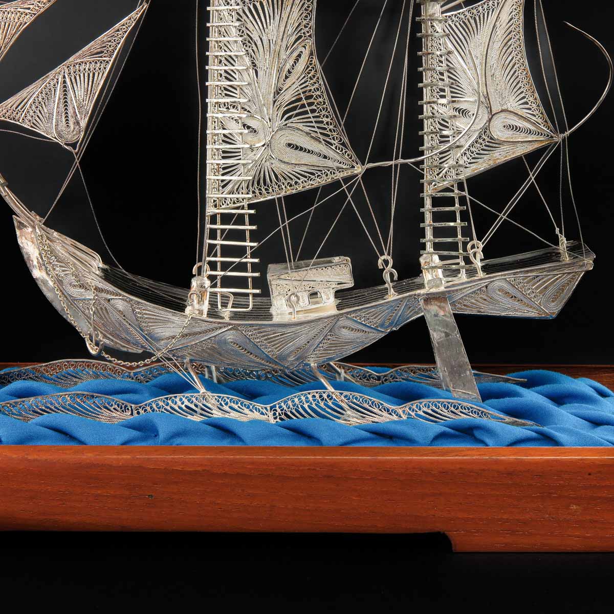 A Miniature Silver Sail Boat - Image 10 of 10