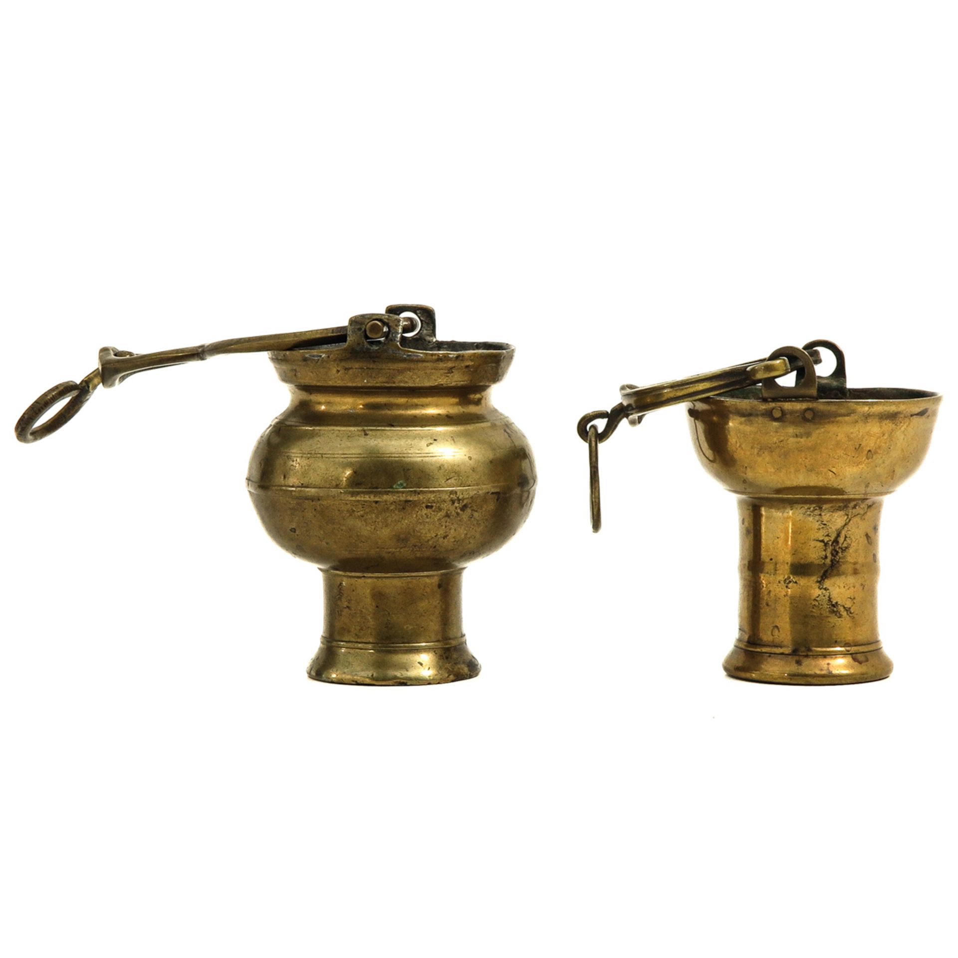 A Lot of 2 Bronze Holy Water Vessels - Image 4 of 8
