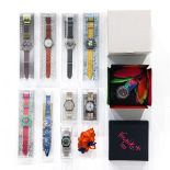 A Collection of 10 Swatch Watches