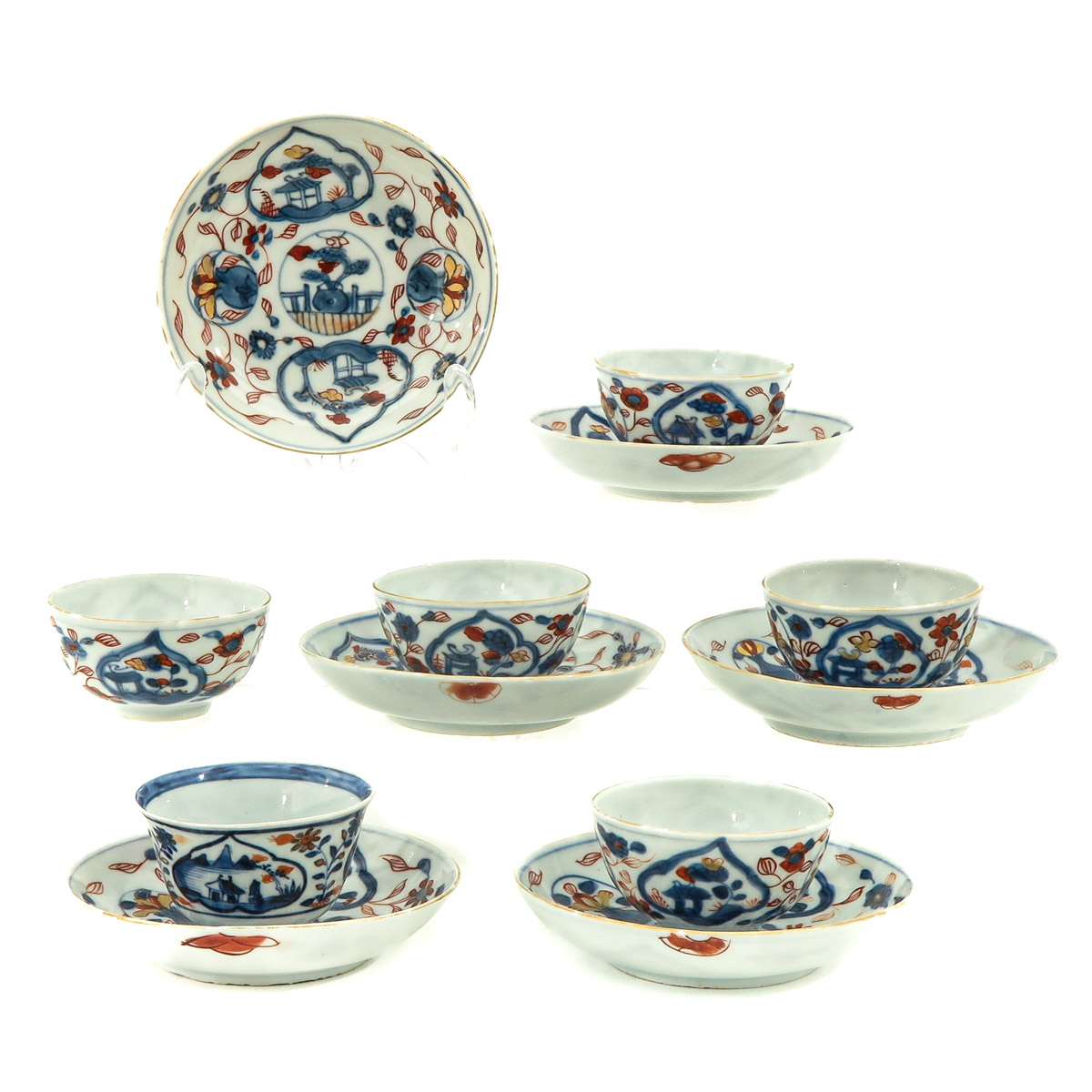 A Series of 6 Cups and Saucers