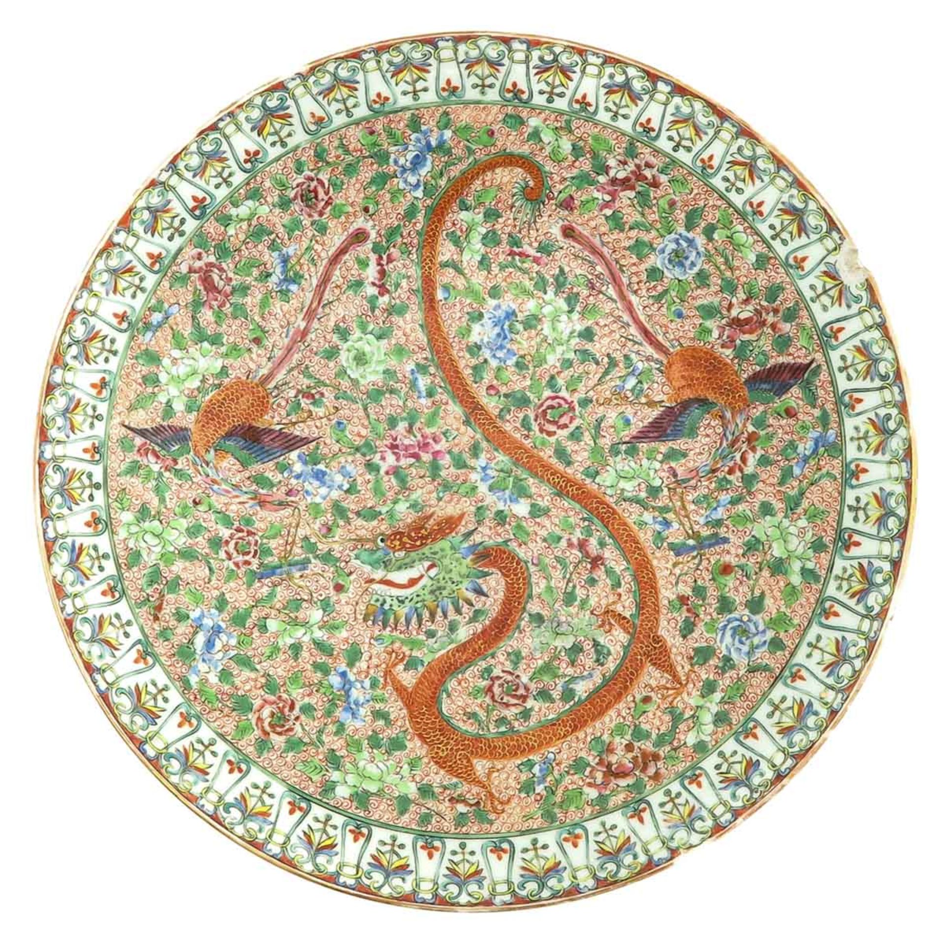 A Polychrome Decor Charger