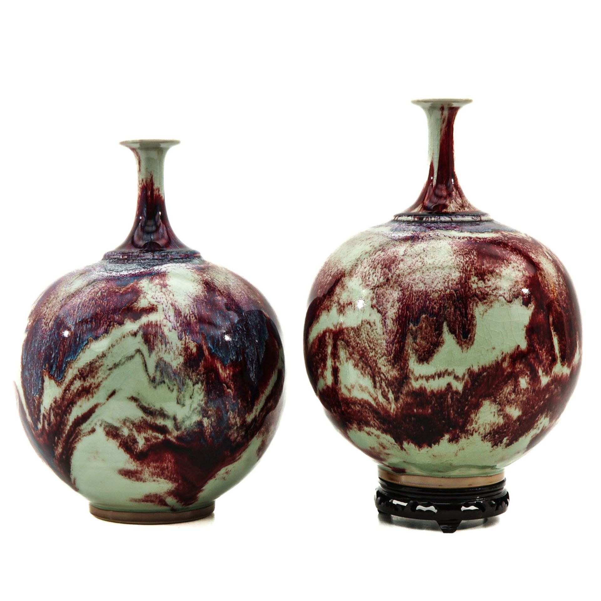 A Pair of Jun Ware Vases - Image 3 of 6