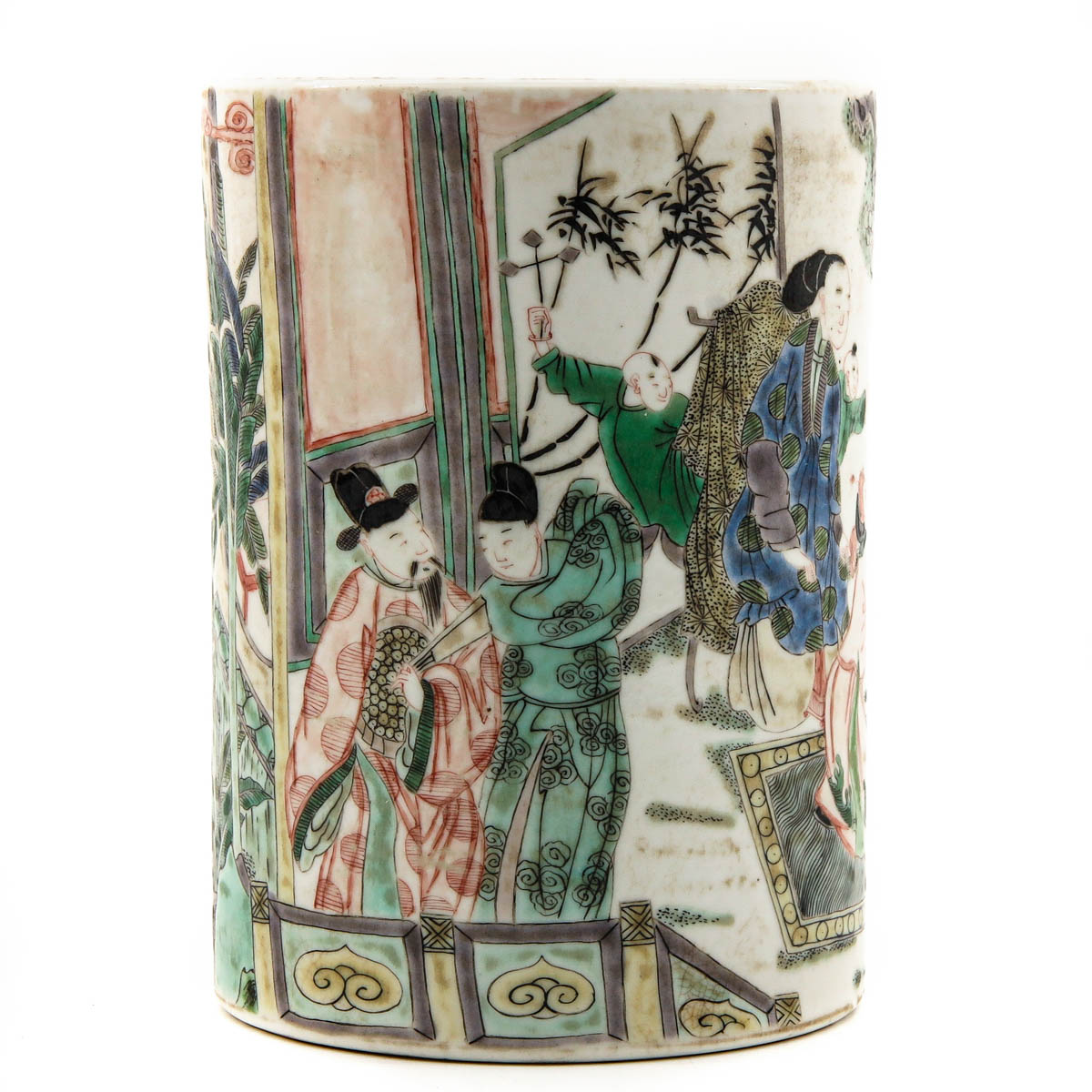 A Famille Verte Brush Pot - Image 3 of 9