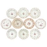 A Series of 10 Famille Rose Plates