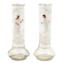 A Pair of Mary Gregory Vases