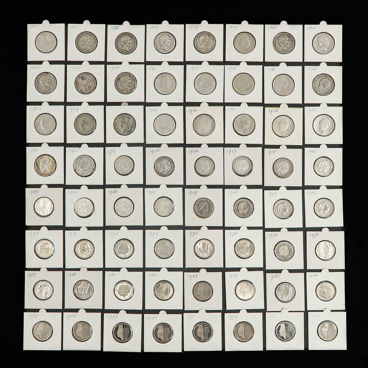 A Collection of 64 Guilder Coins - Bild 2 aus 2