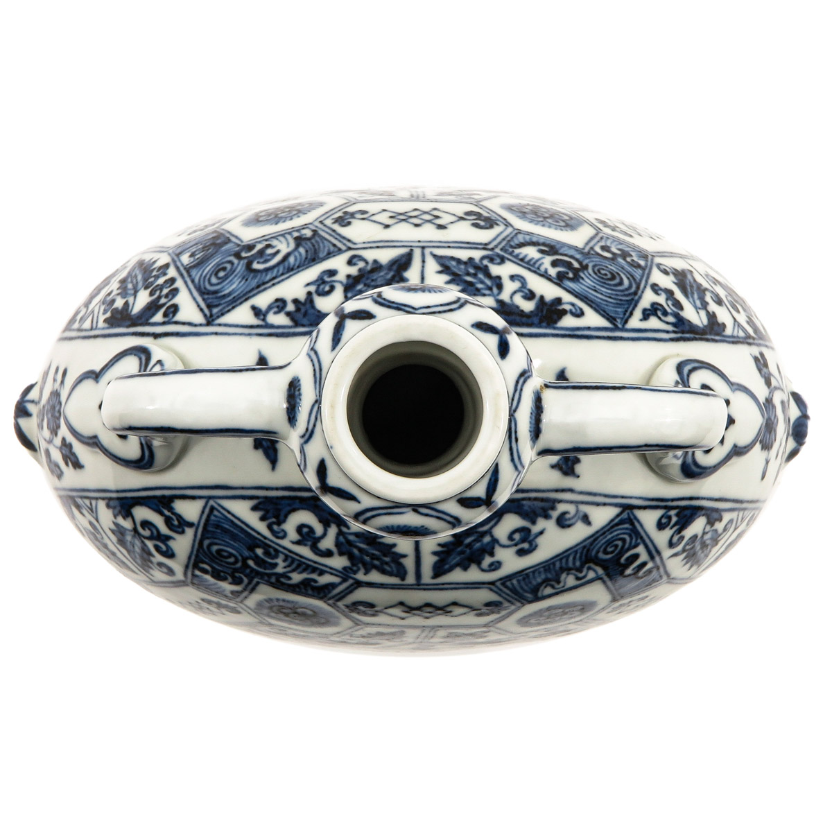 A Blue and White Moon Bottle Vase - Image 5 of 9