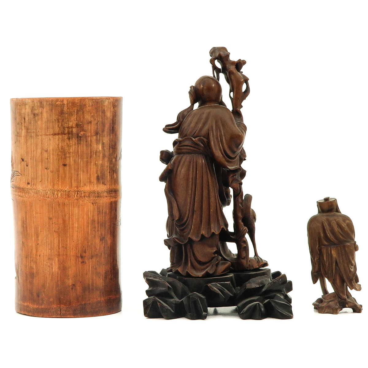 A Collection of 3 Carved Wood Items - Image 3 of 10