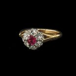 A Ladies Ruby and Diamond Ring