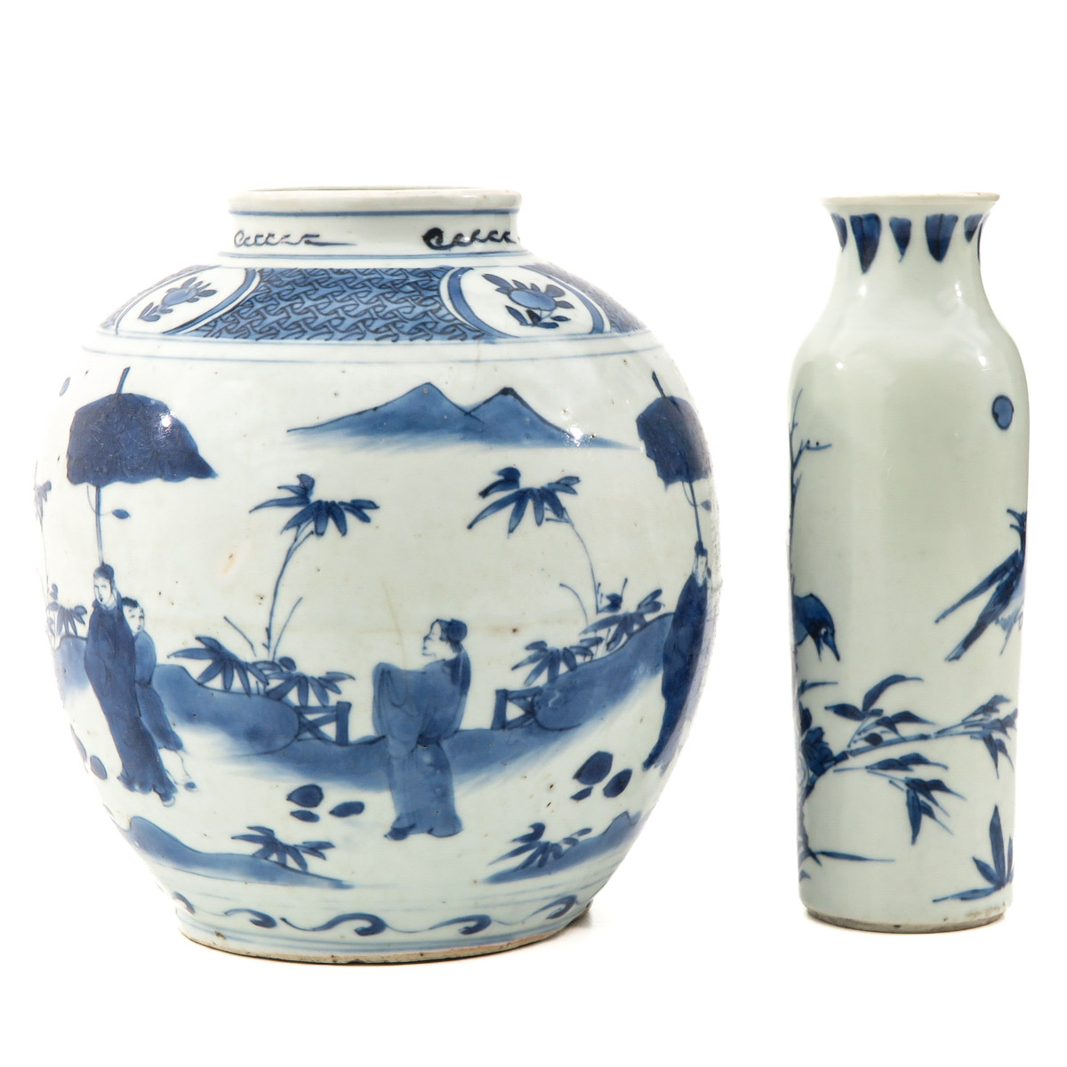 A Blue and White Jar and Vase - Image 3 of 10