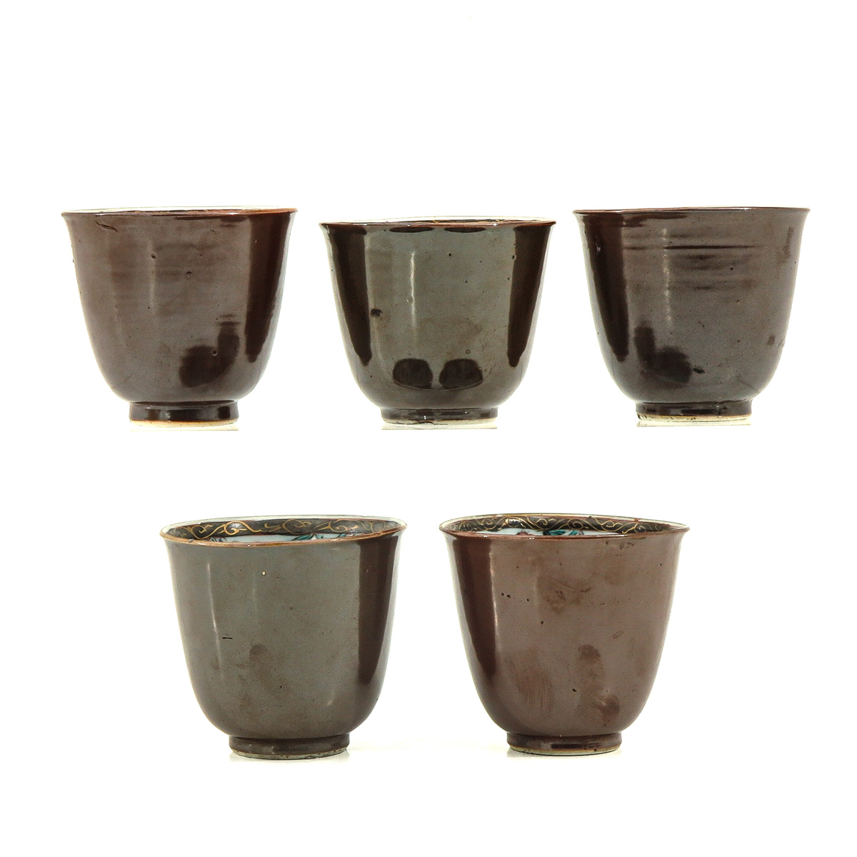 A Series of 5 Batavianware Cups and Saucers - Image 3 of 10
