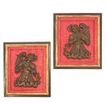 A Pair of Religious Carvings in Frames