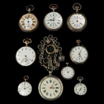 A Collection of 9 Pocket Watches