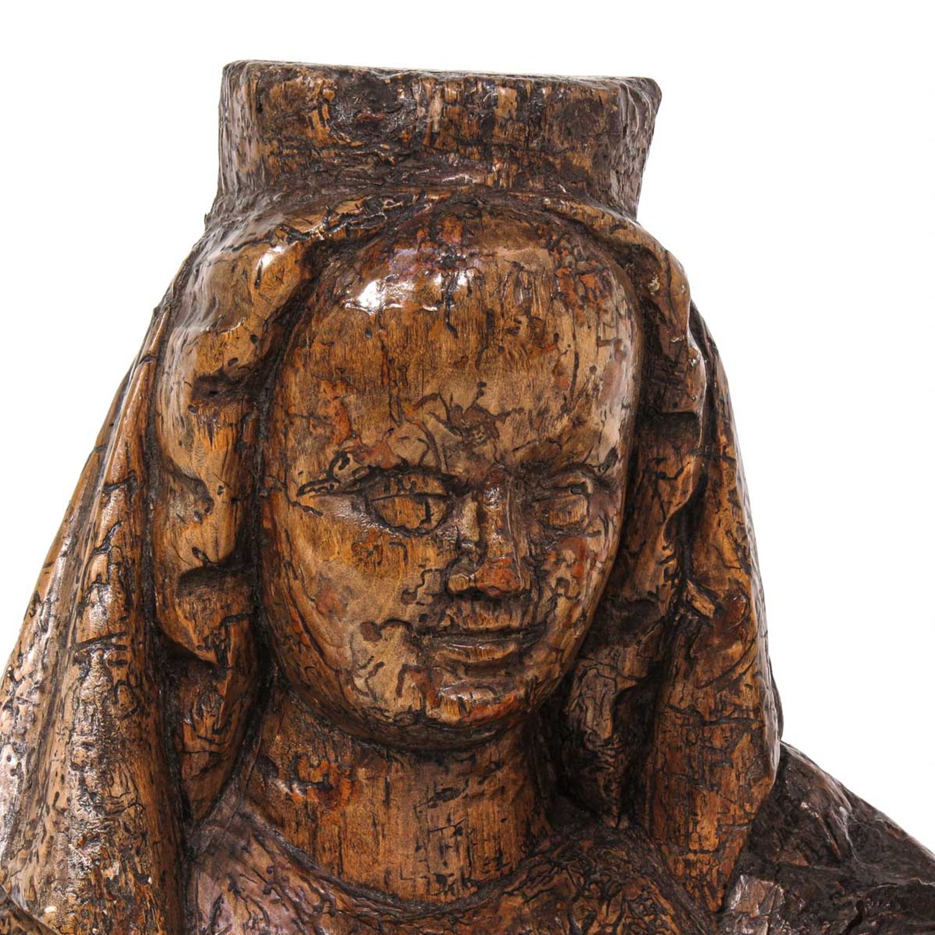 A 14th Century Sculpture of Madonna and Child - Bild 6 aus 10