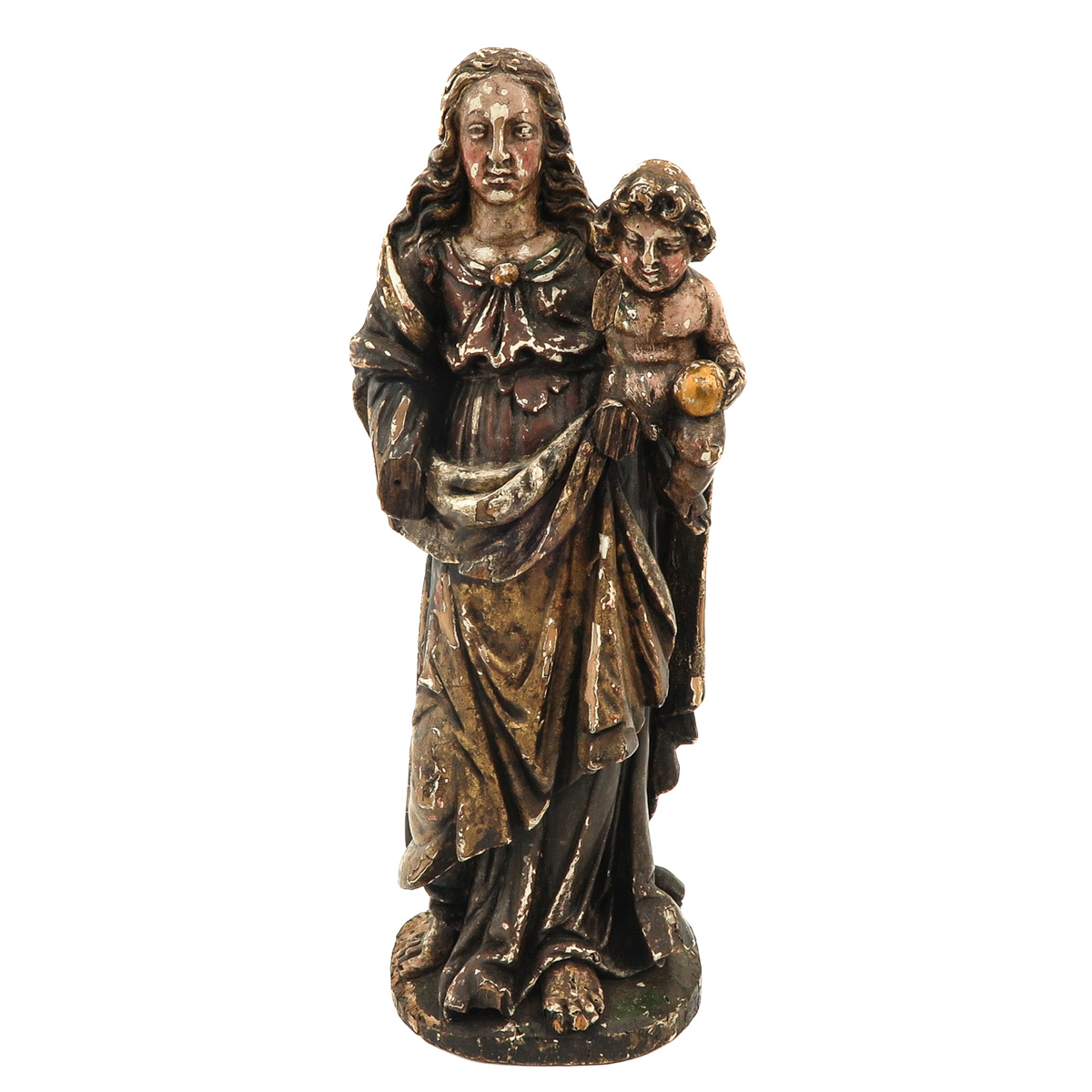 A Sculpture of Mary with Child