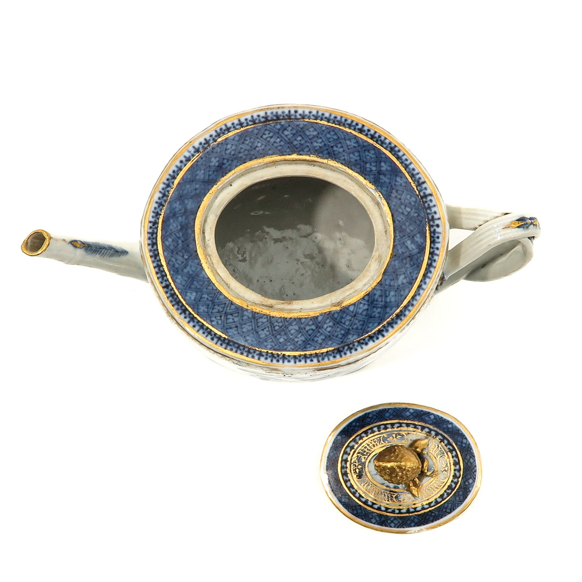 A Blue and Gilt Decor Teapot - Image 5 of 10